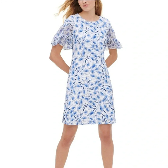 Tommy Hilfiger Dresses & Skirts - NEW Tommy Hilfiger Floral Print Chiffon Sleeve Dress Size 2